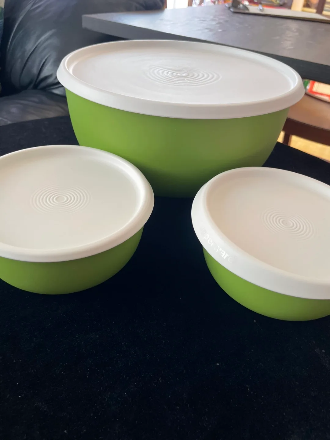 Tupperware - 3 Bowl Set in Green thumbnail