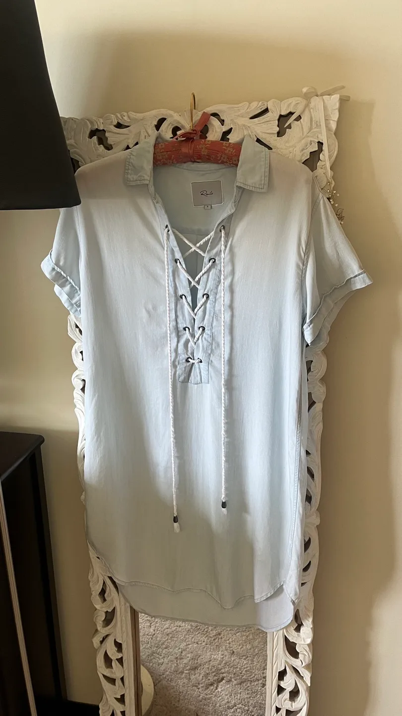 Rails Light Blue Lace-Up Tunic - Size S thumbnail