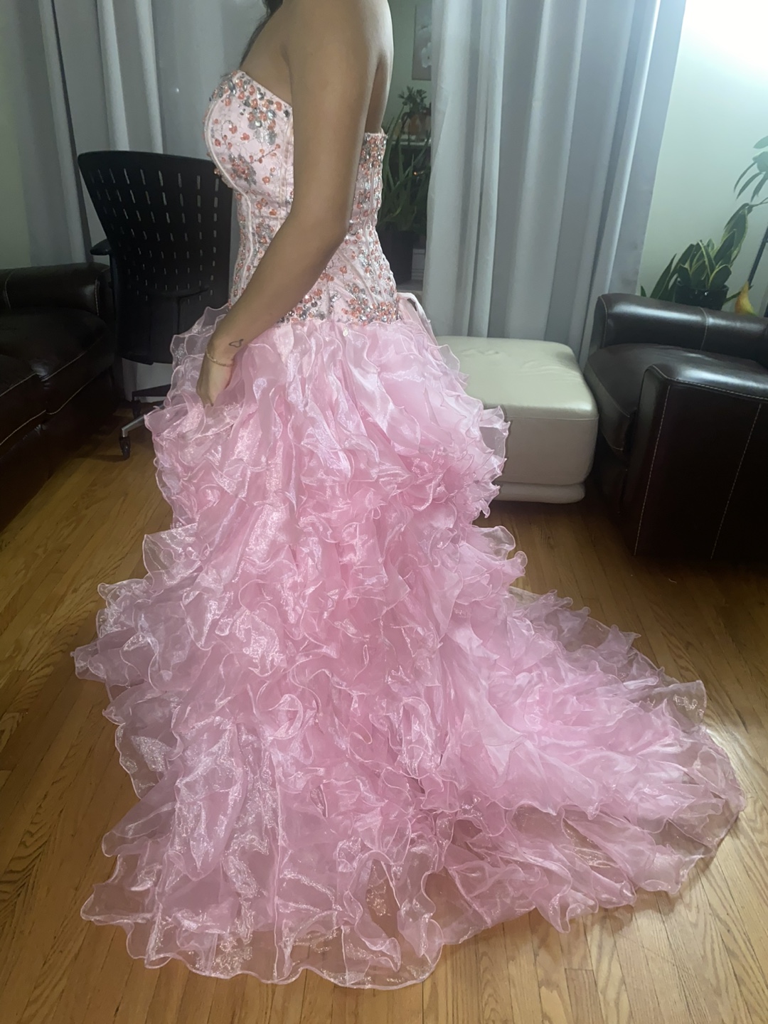 Quinceañera Pink Ruffled Corset Dress - photo 2