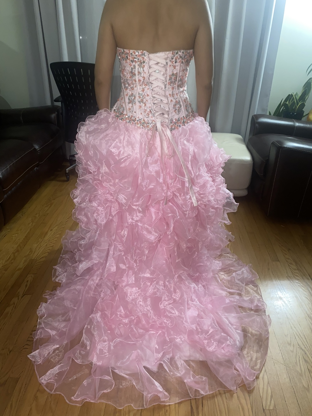 Quinceañera Pink Ruffled Corset Dress - photo 3