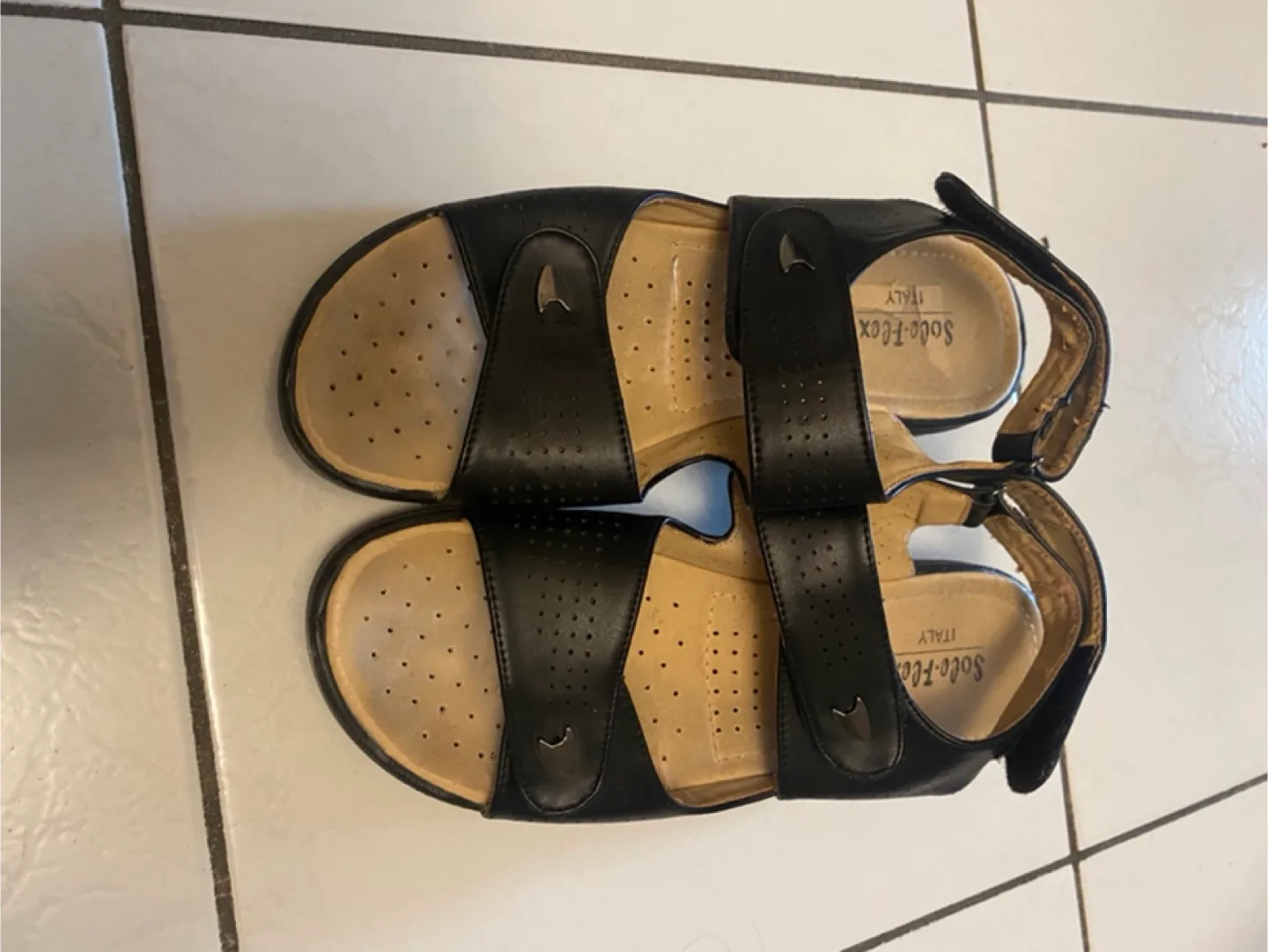 Sole-Flex Italy Black Sandals Size 41 thumbnail