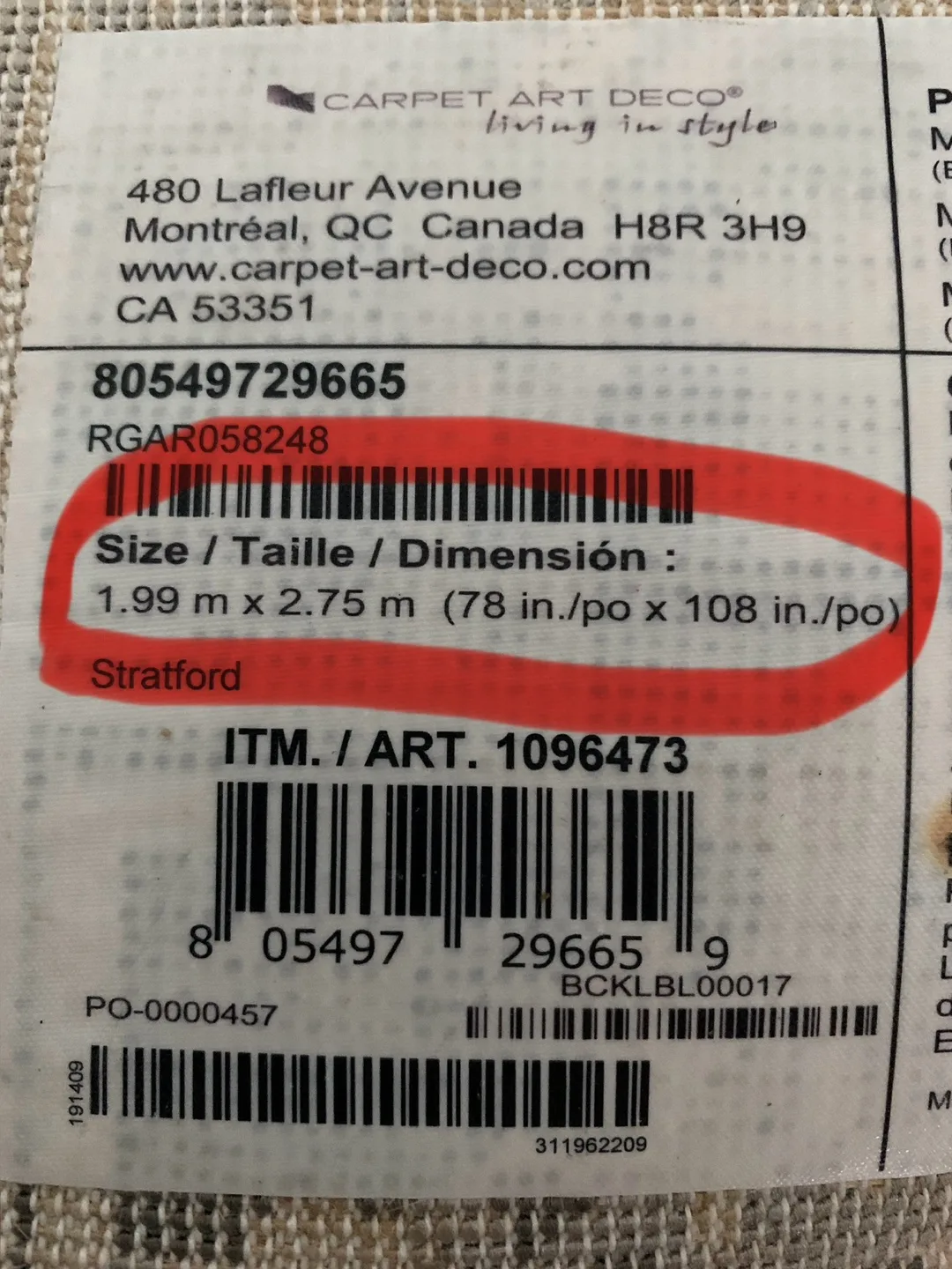 🇨🇦 large Carpet Art Deco Stratford Rug 78x108 in image indicator(4)