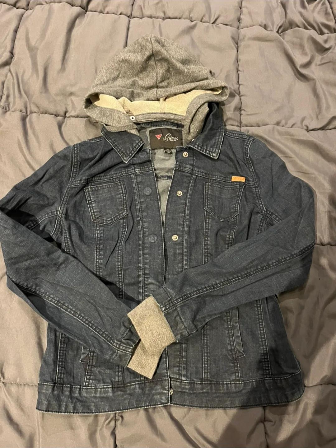 Guess Denim Jacket with Hood - Size L thumbnail