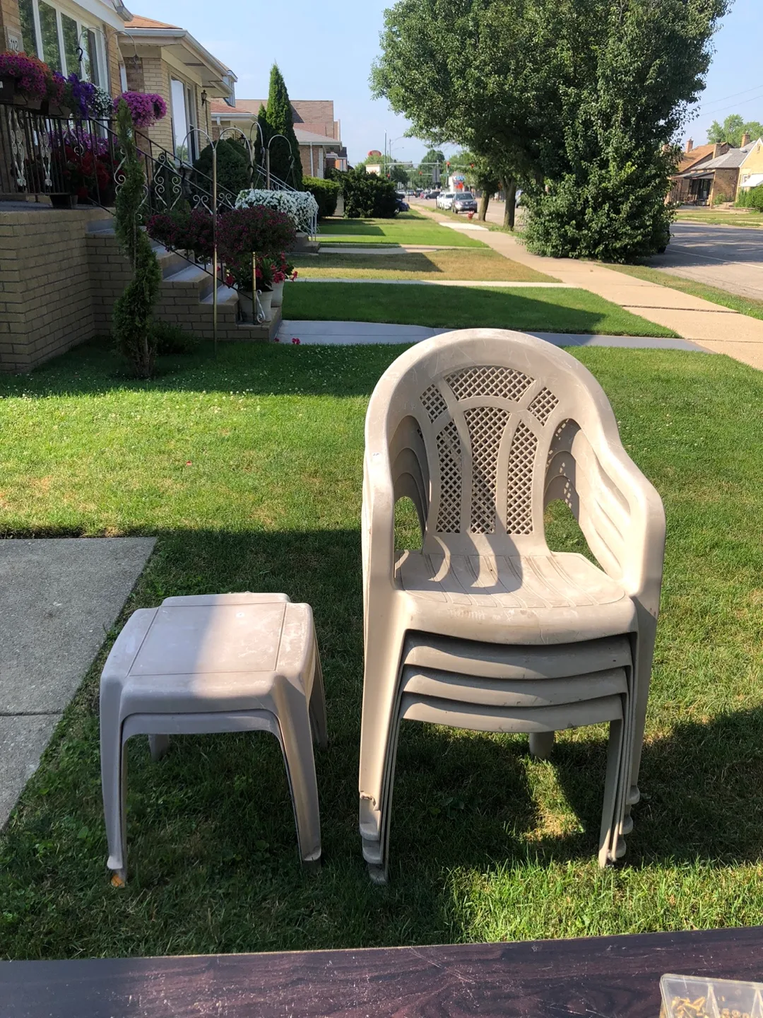 Plastic Outdoor Chairs & Table Set thumbnail