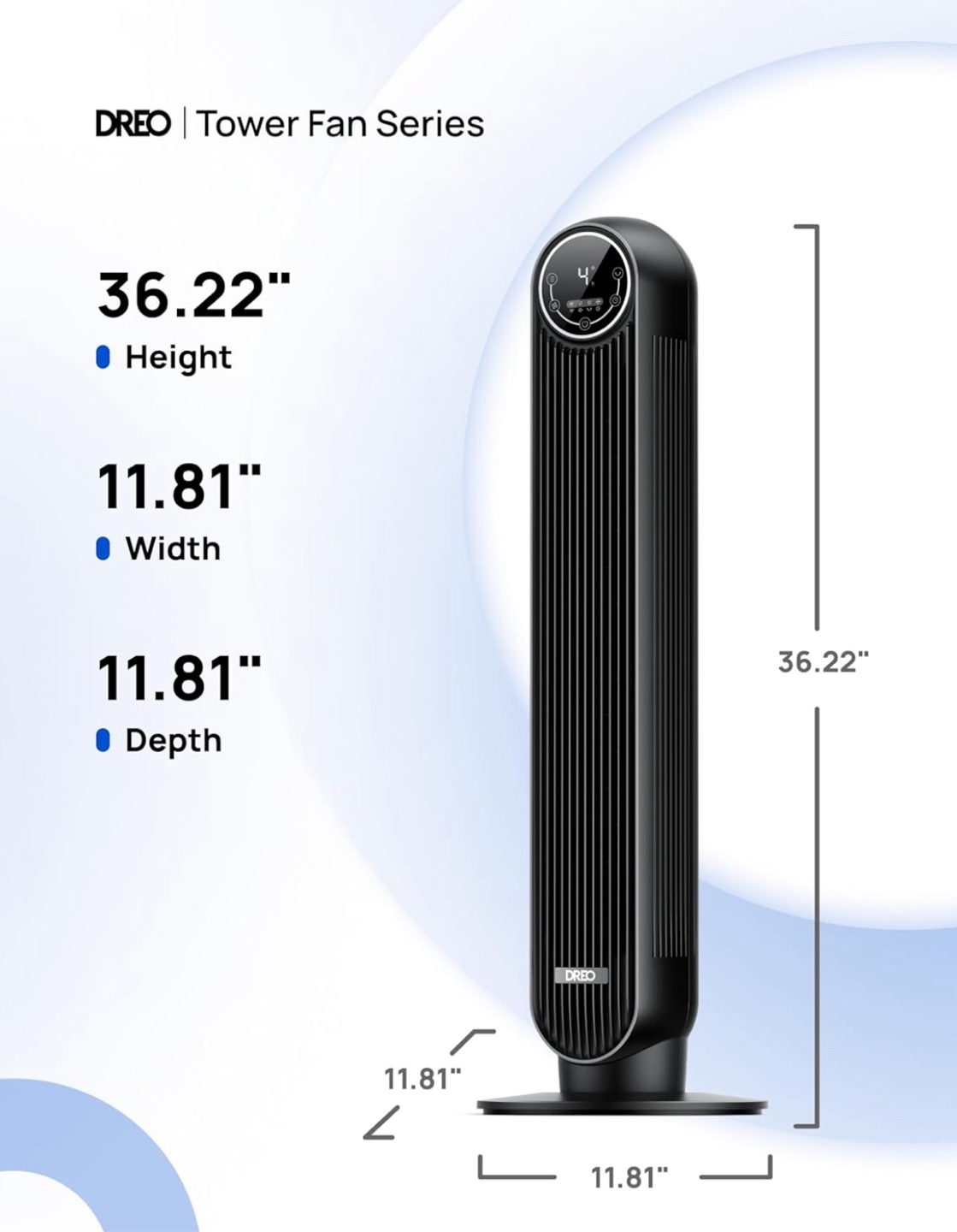 Brand new Dreo Tower Fan - with 4 speed remote control - photo 2