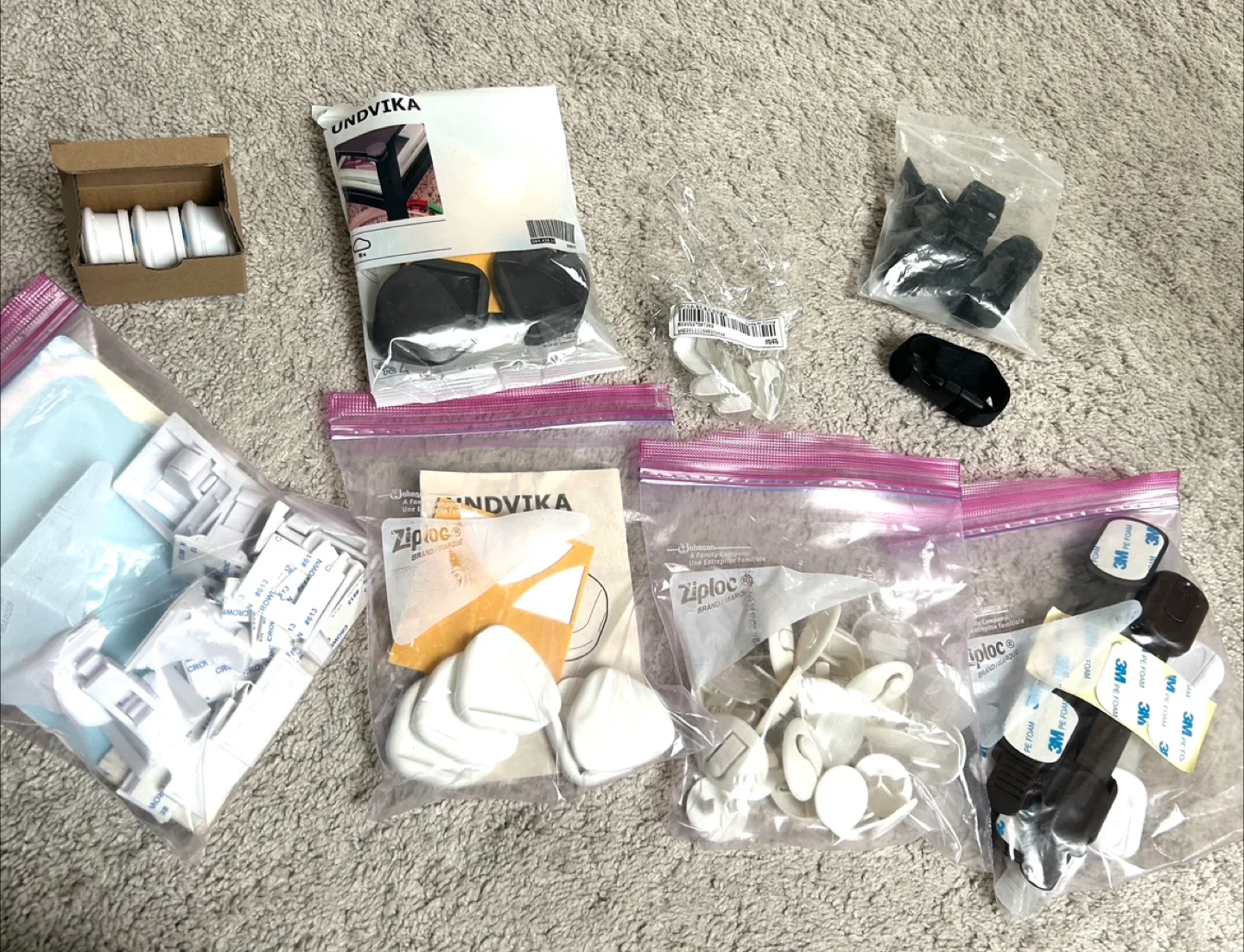 Baby safety locks and plug covers white and brown thumbnail