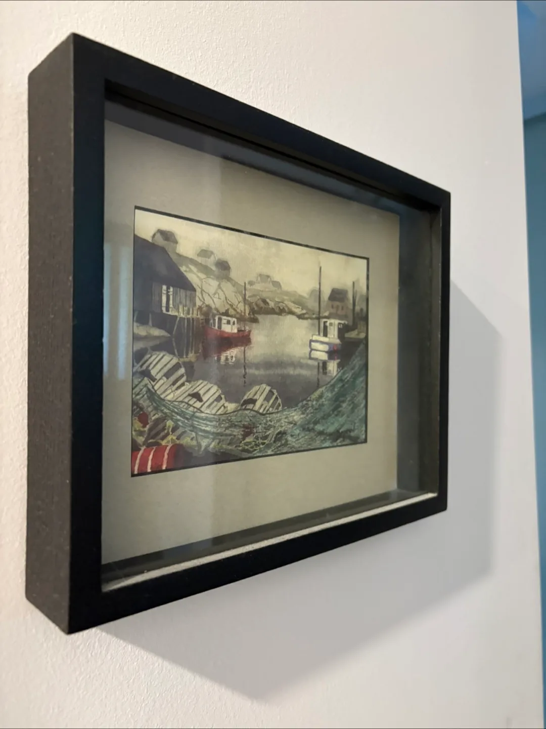 Peggy’s Cove Fishermans’ Village Watercolour Print Framed thumbnail