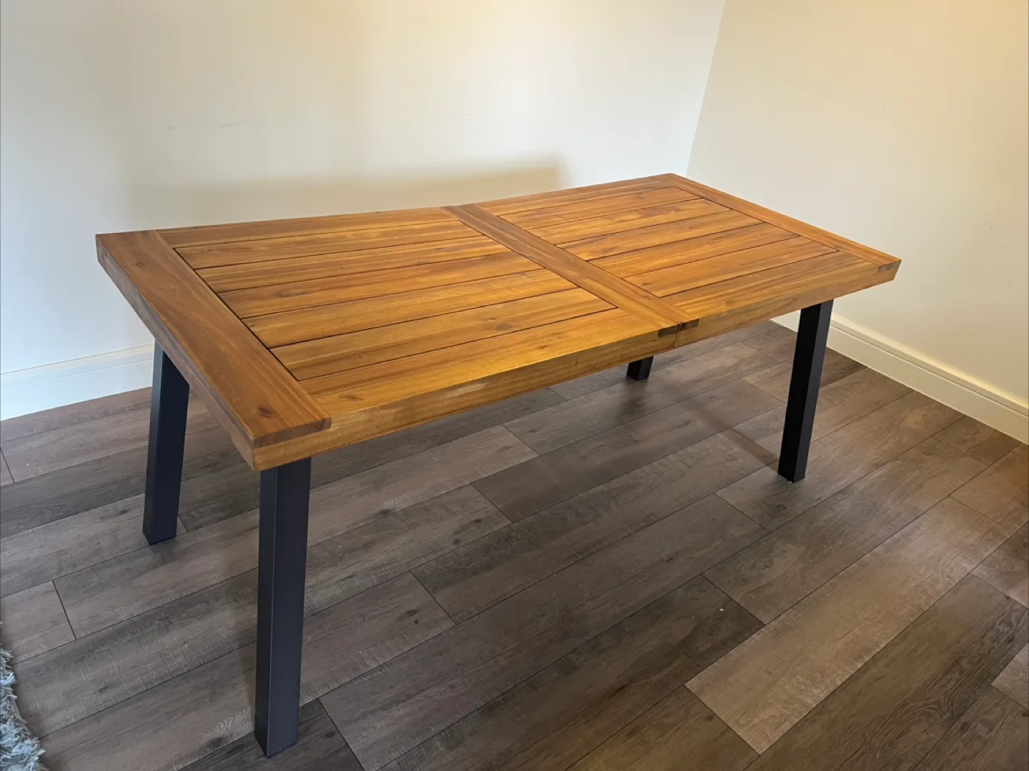 Large Acacia Wood Dining Table (Easy Assemble!) thumbnail