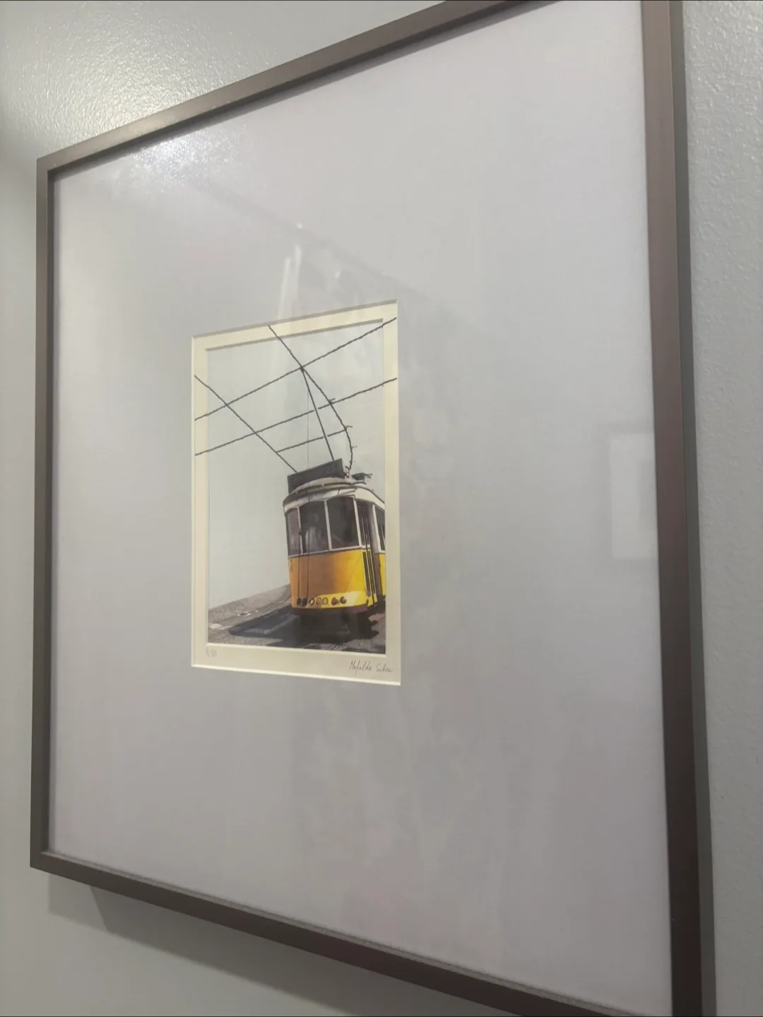 Lisbon Streetcar Watercolour Framed image indicator(3)