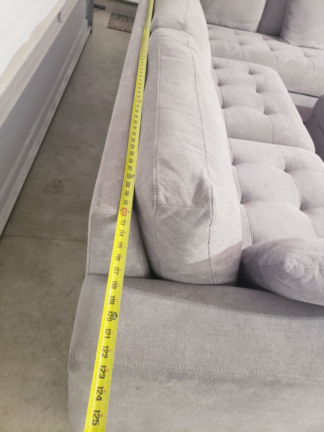 Grey Sectional Sofa with Ottoman - photo 5