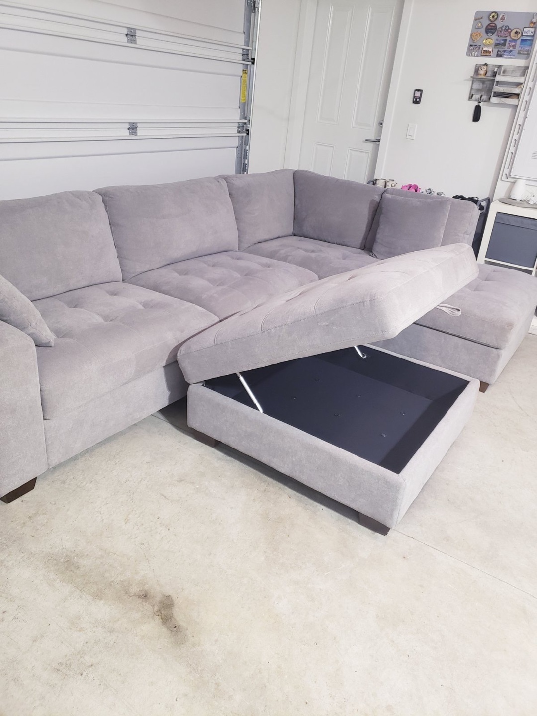 Grey Sectional Sofa with Ottoman - photo 4
