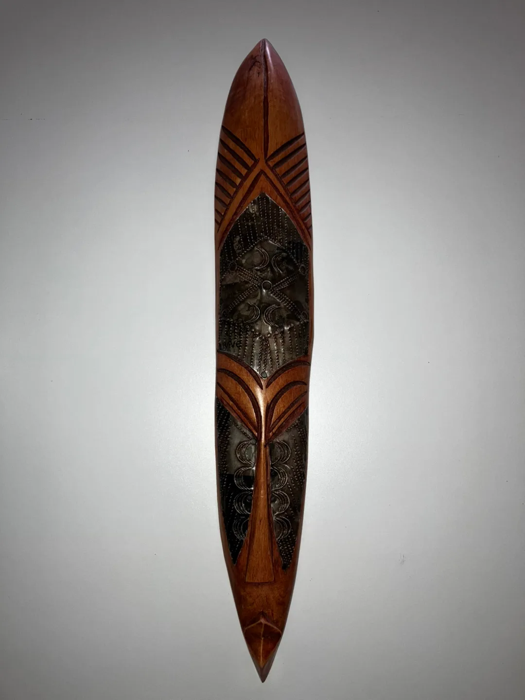 Wood and metal African mask - masque africain thumbnail