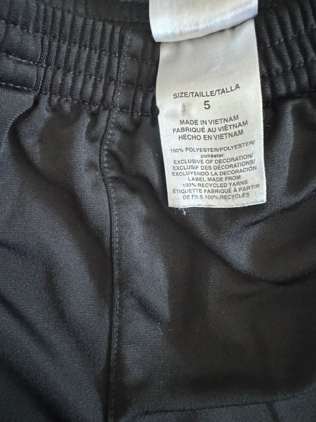 Adidas Black Track Pants - Size 5 thumbnail