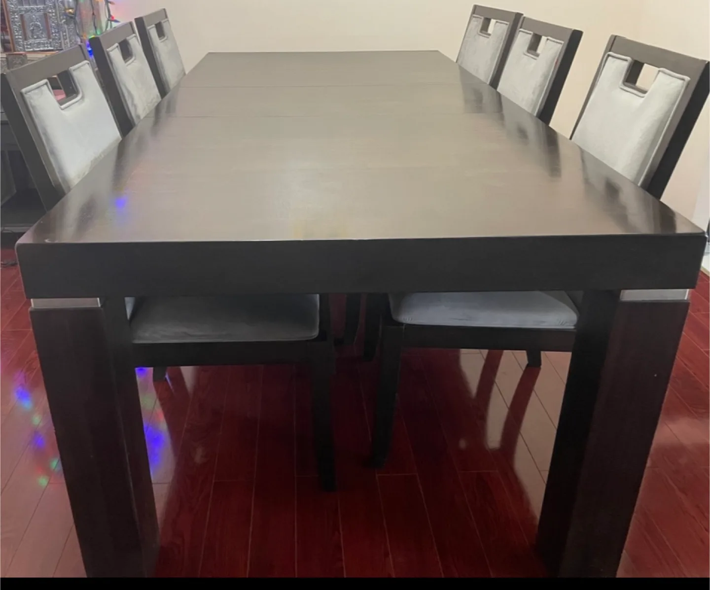 Dining Table with 8 Chairs - Dark Brown thumbnail