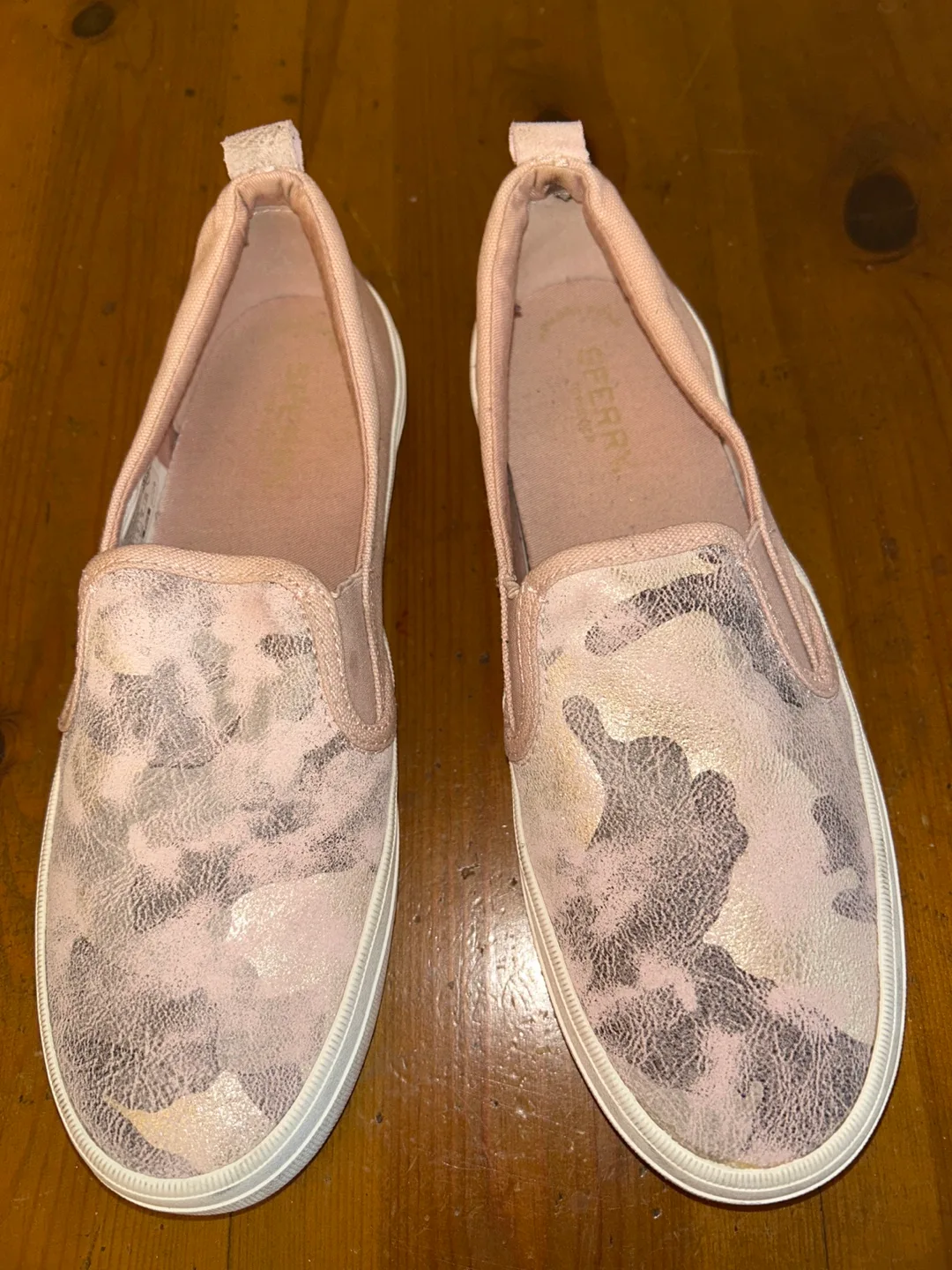Sperry Women's Pink Metallic Slip-On Sneakers SZ 7.5 thumbnail