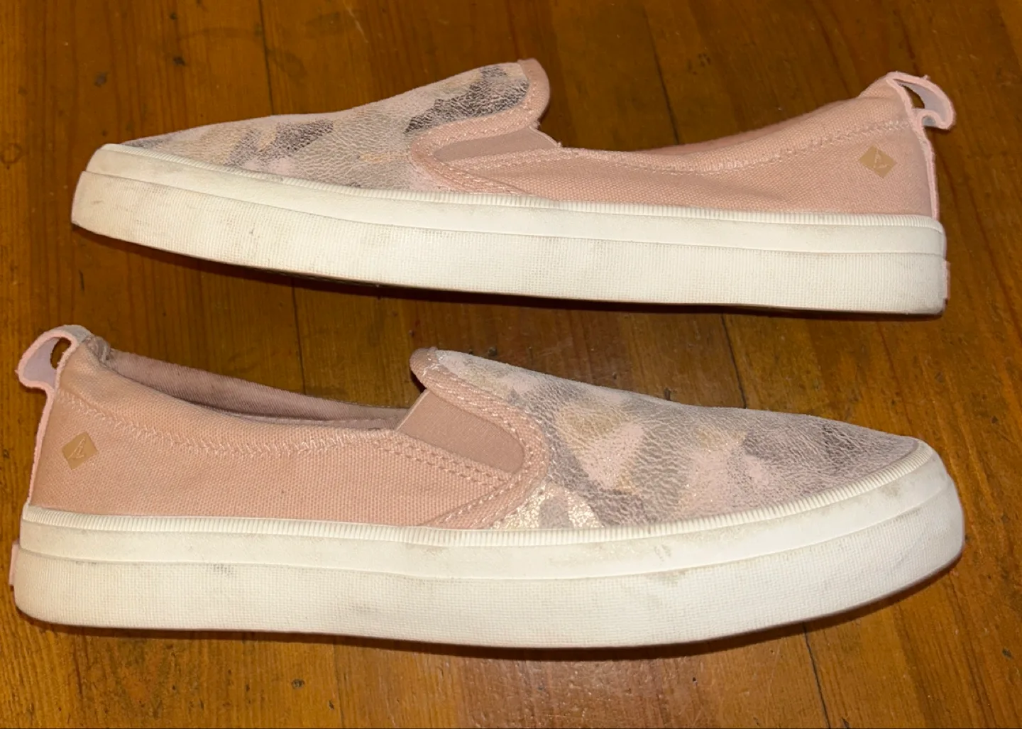 Sperry Women's Pink Metallic Slip-On Sneakers SZ 7.5 image indicator(2)