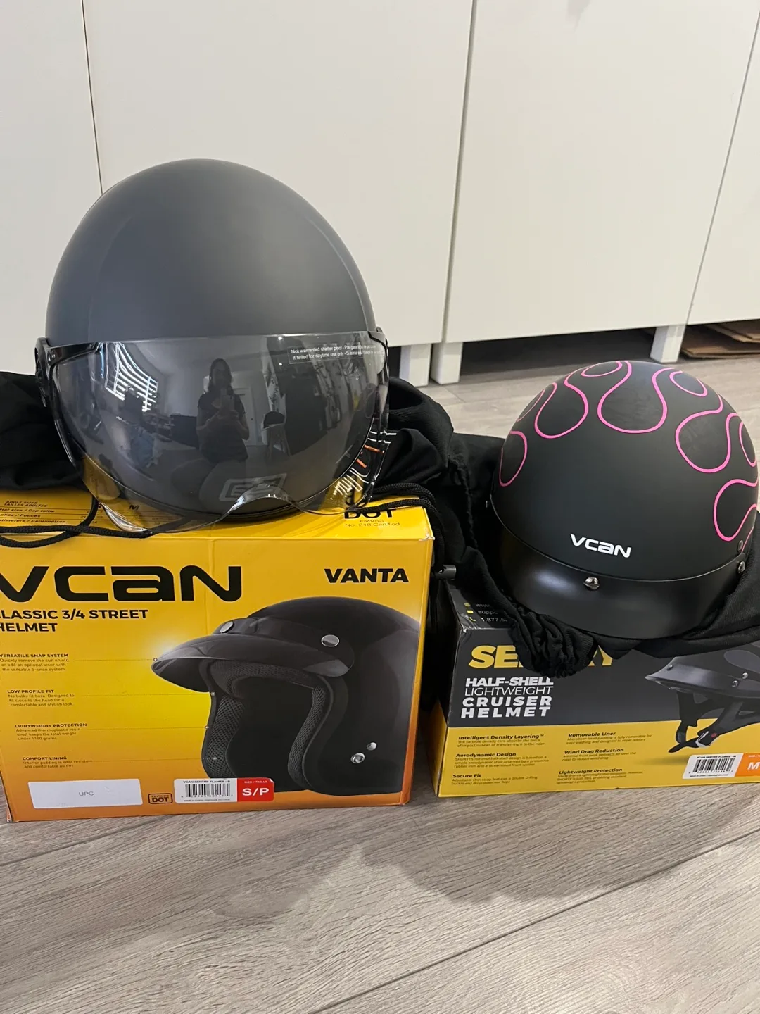 VCAN Vanta & Sentry Helmets - Classic 3/4 Street & Cruiser