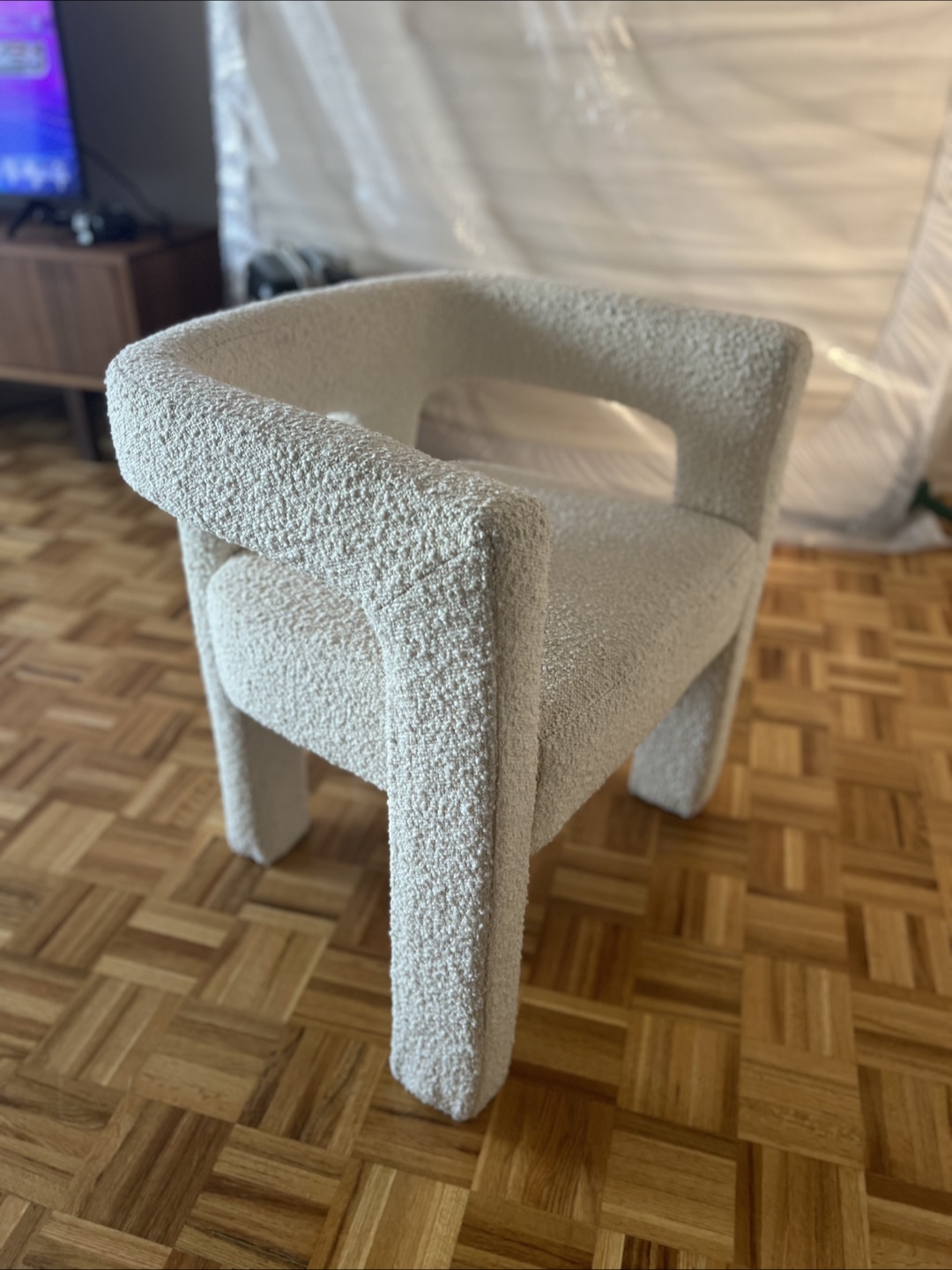 CB2 ivory arm chair - photo 2