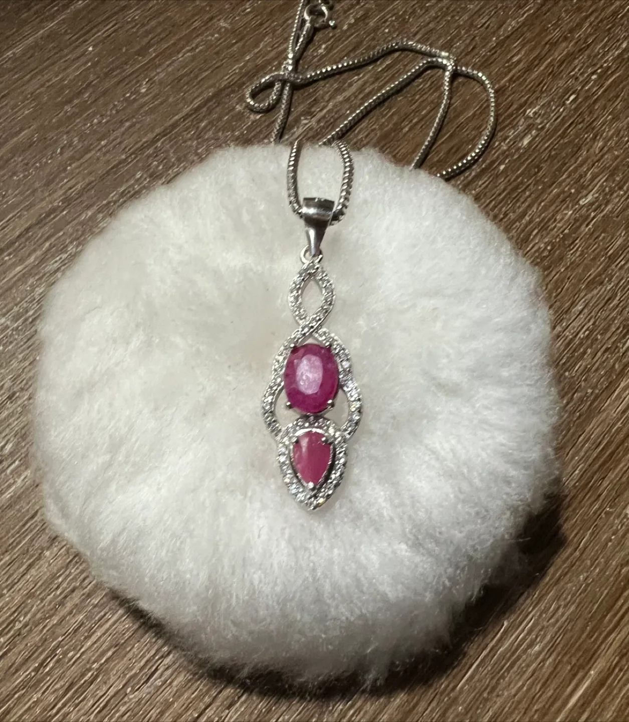Sterling Silver Ruby Necklace thumbnail