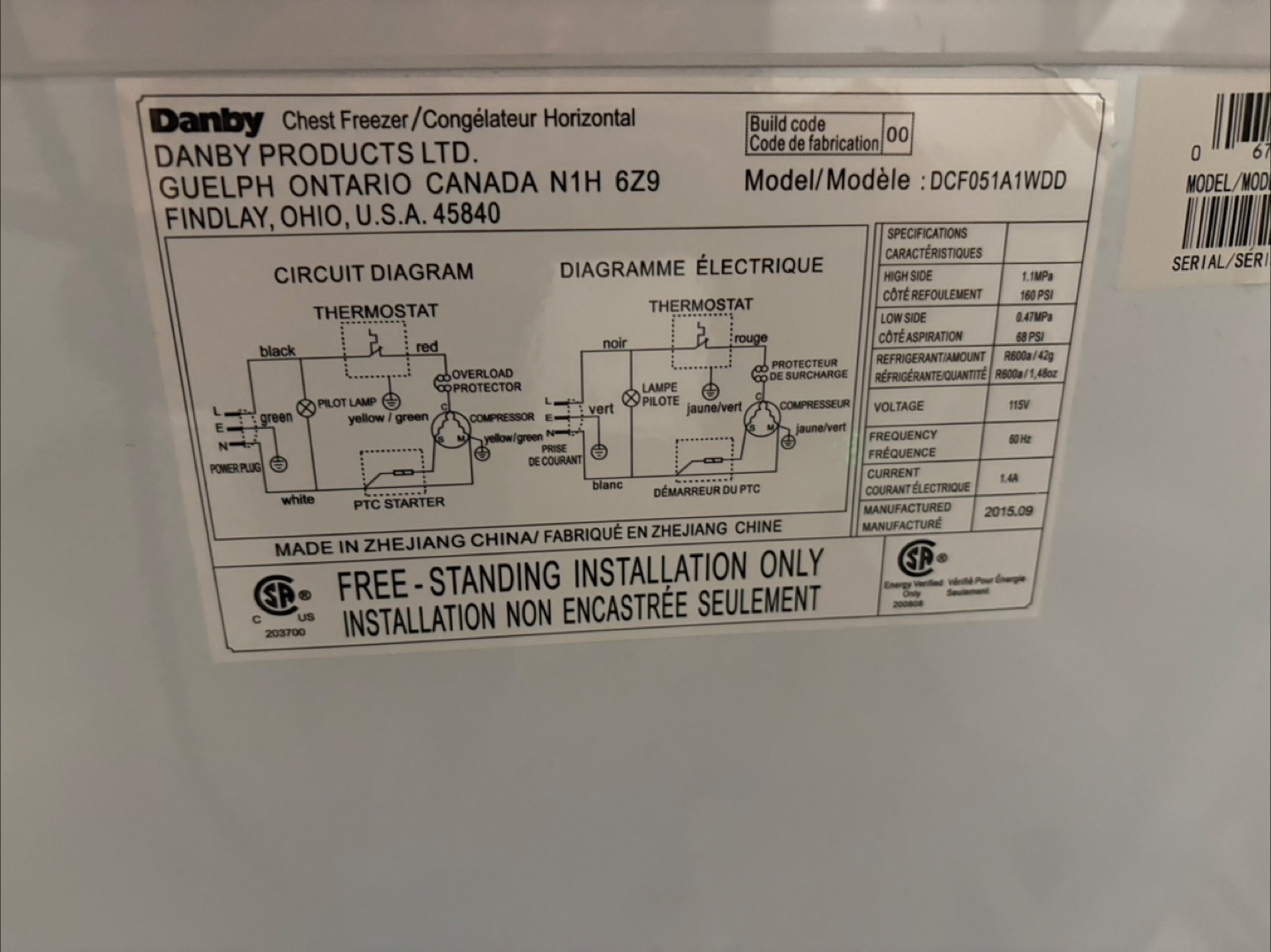 Danby Chest Freezer 5.1 cu ft - photo 3