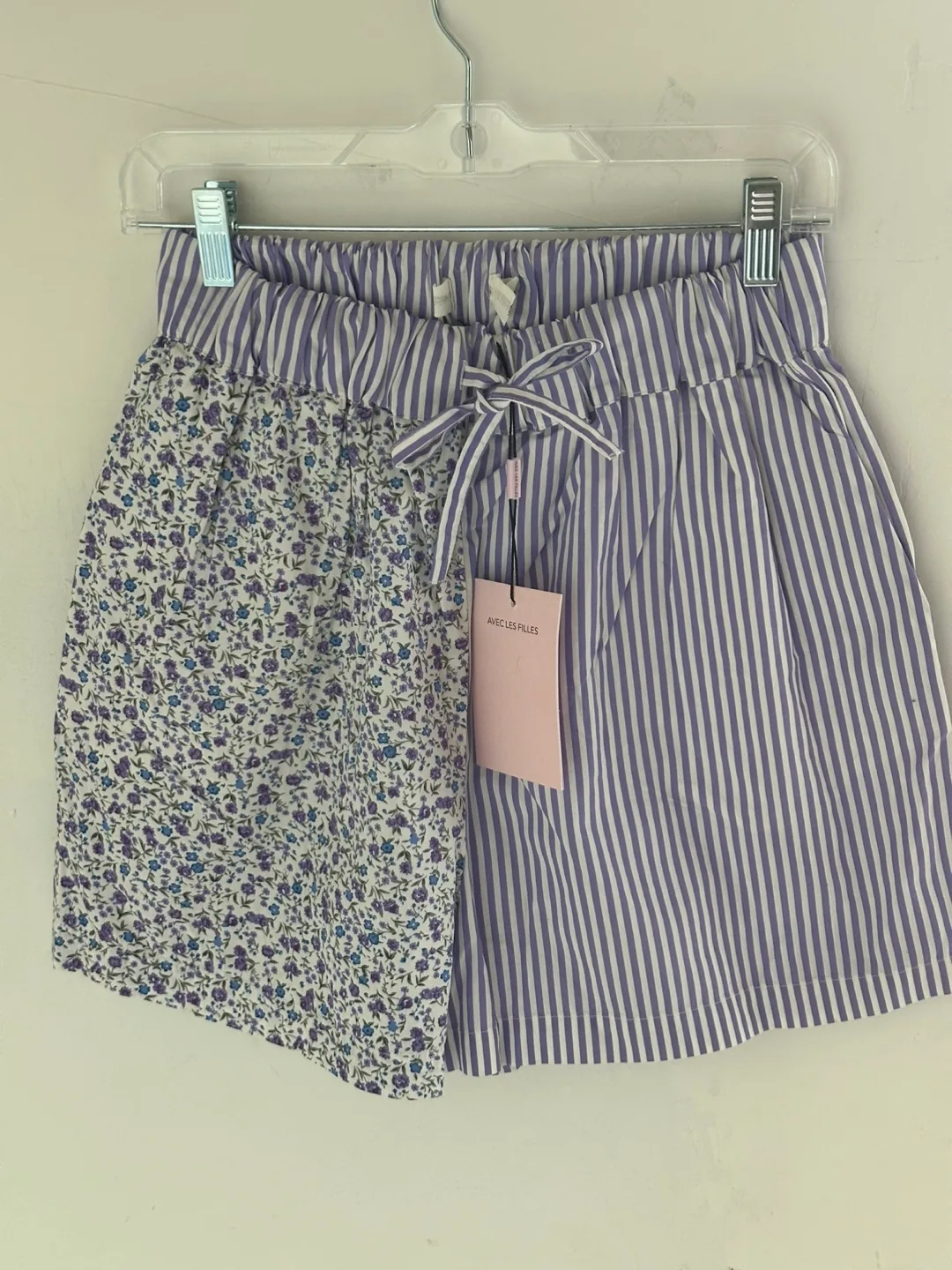Avec Les Filles Floral & Striped Shorts thumbnail