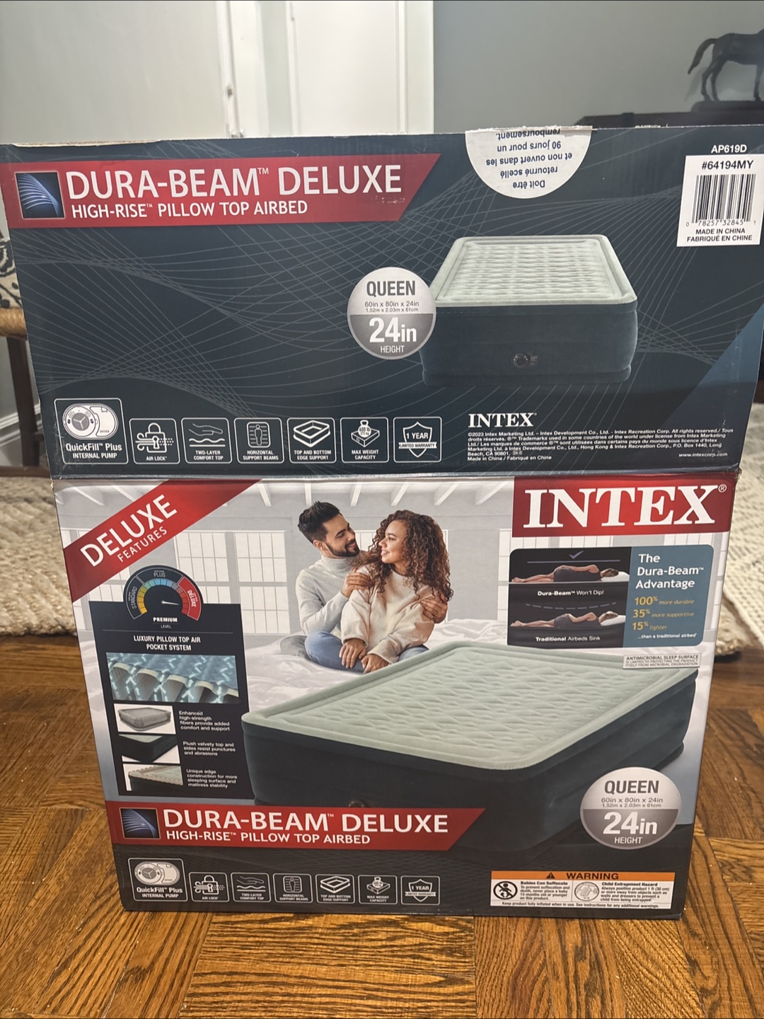 Deluxe queen Intex durabeam inflatable mattress