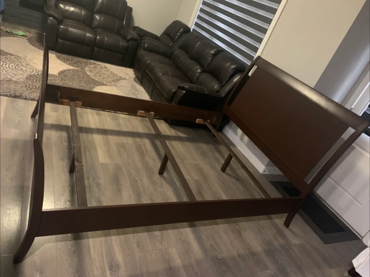 Brown queen Wooden Bed Frame thumbnail