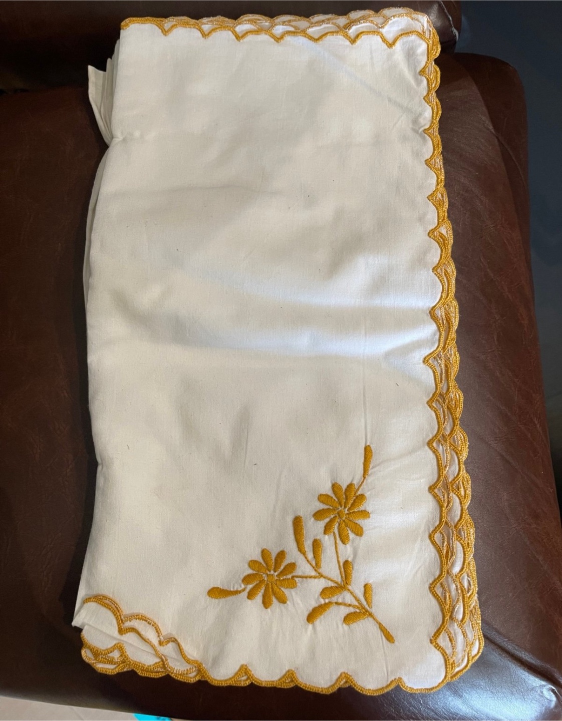 12 Vintage Hand stitched cloth napkins