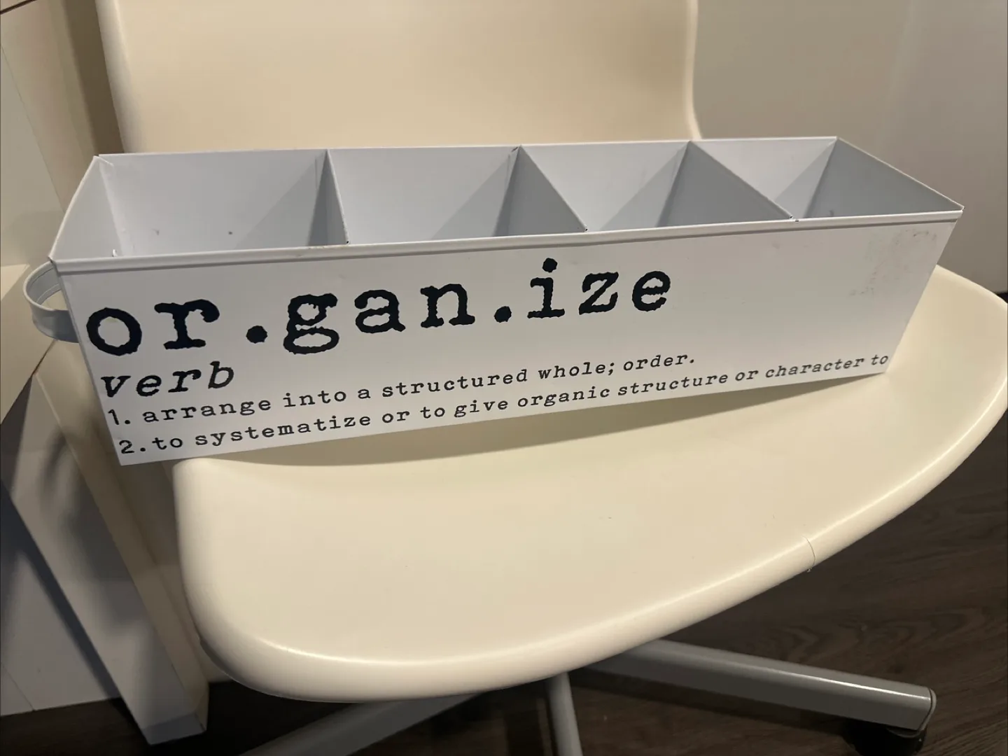 White Metal Organizer with Definition thumbnail