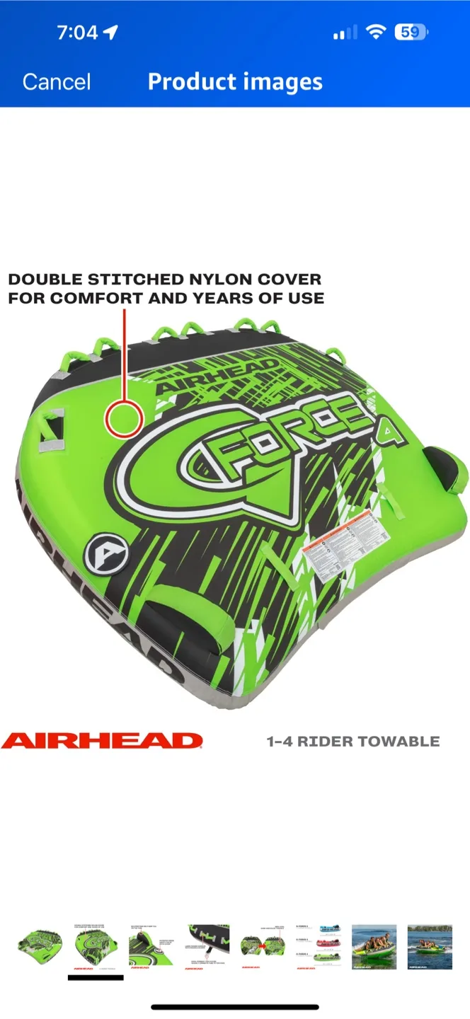 Airhead G-Force 4 Rider Towable Tube