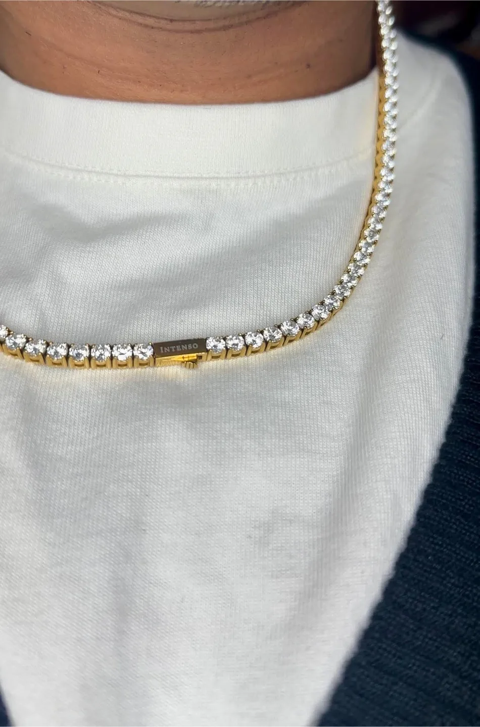 Coated in Pure 18 K Gold, Tennis chain, 4 pointers thumbnail