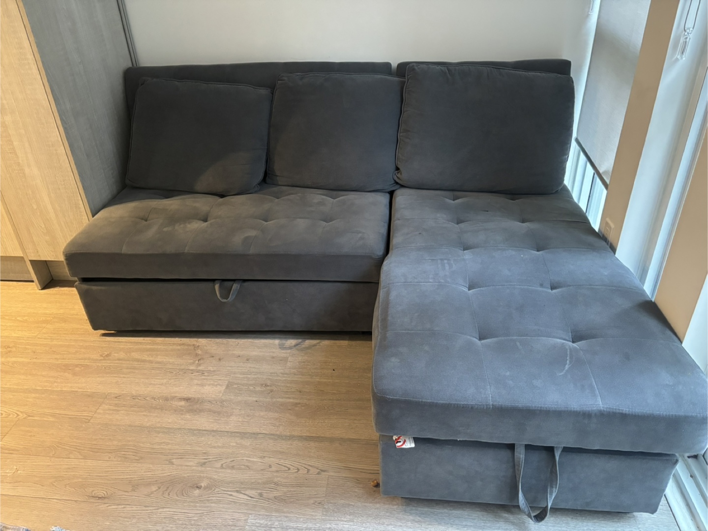 Grey Sectional Sofa with Storage - photo 2