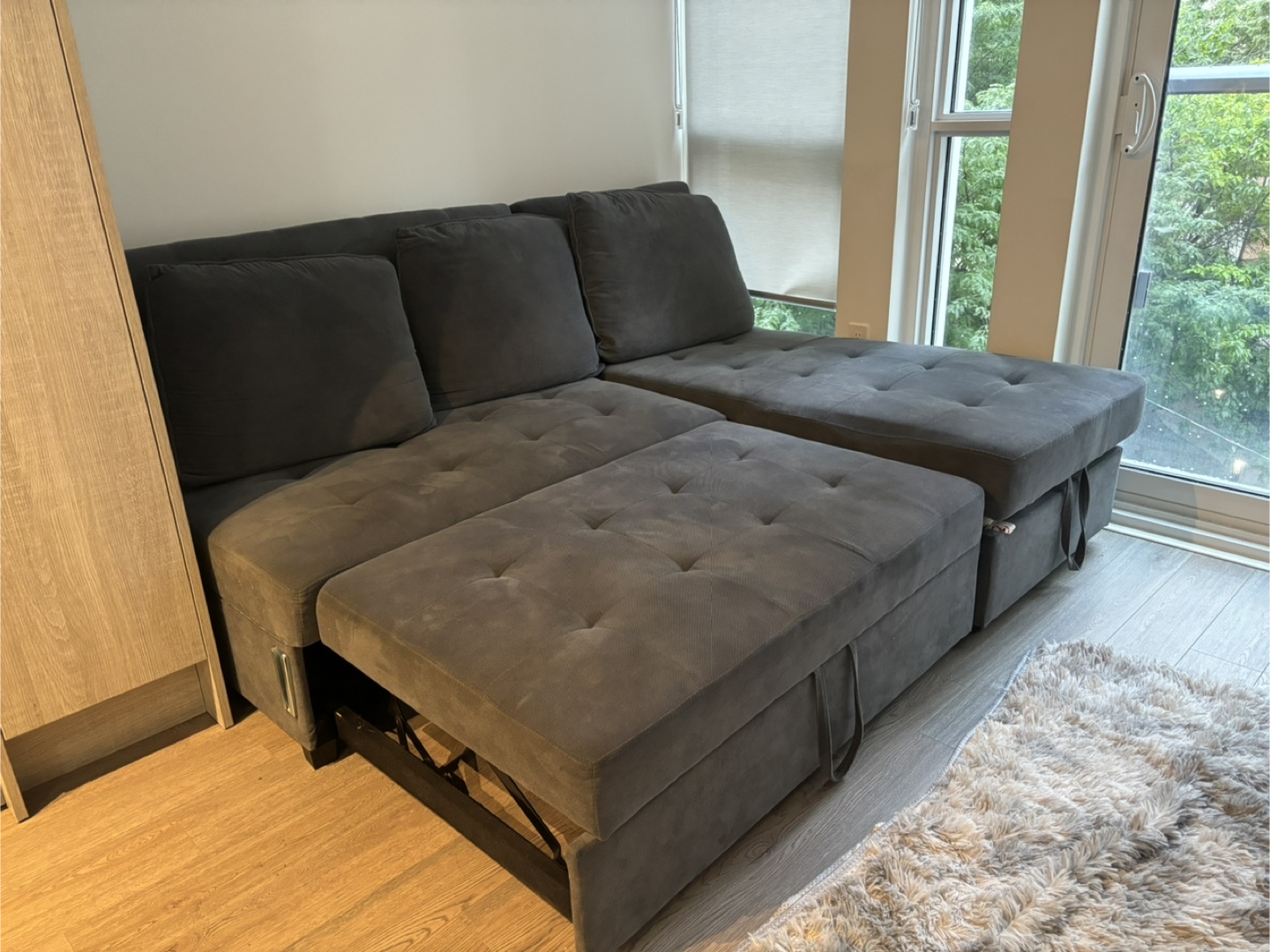 Grey Sectional Sofa with Storage