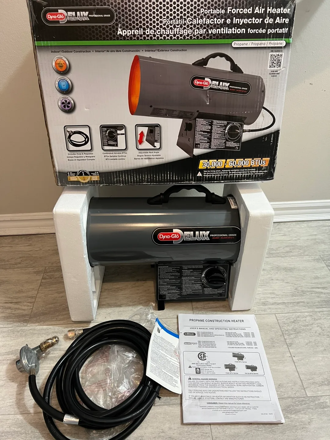 NEW Dyna-Glo Propane Air Heater, 30K-60K BTU image indicator(8)