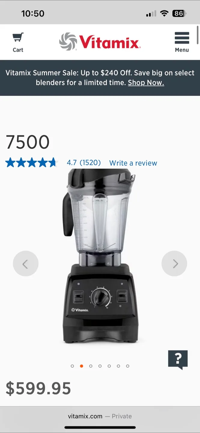 Vitamix 7500 Blender thumbnail