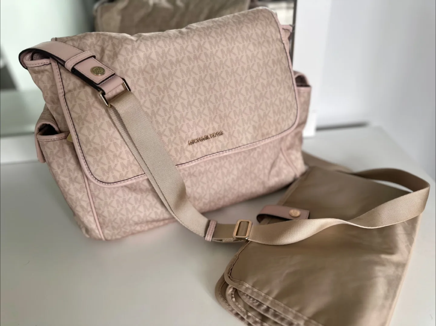 Michael Kors Diaper Bag - Pink MK Print image indicator(8)