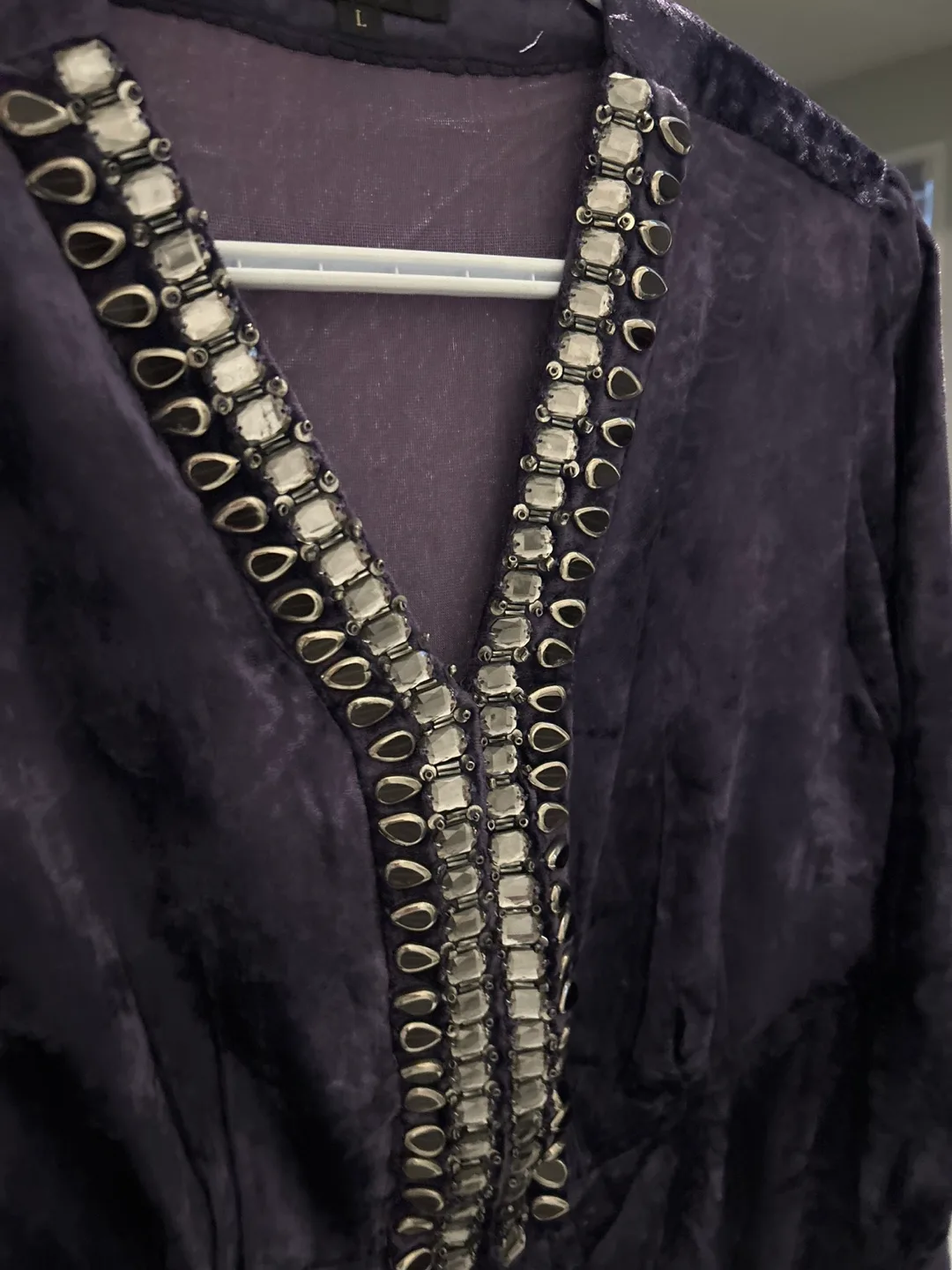 Purple Velvet Dress - Size L image indicator(3)