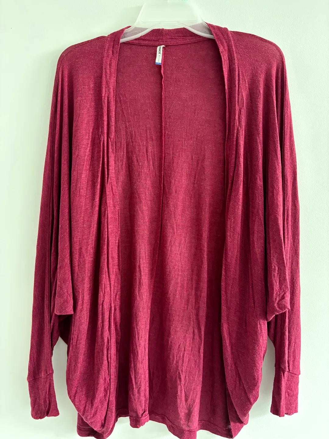 Burgundy Dolman Sleeve Cardigan - Size Small thumbnail
