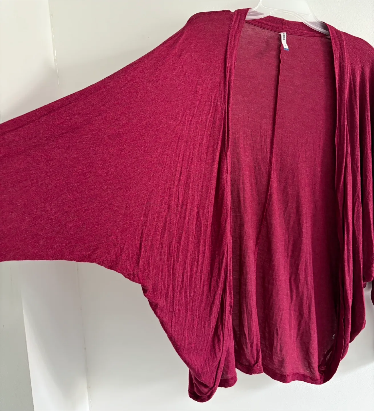 Burgundy Dolman Sleeve Cardigan - Size Small image indicator(3)