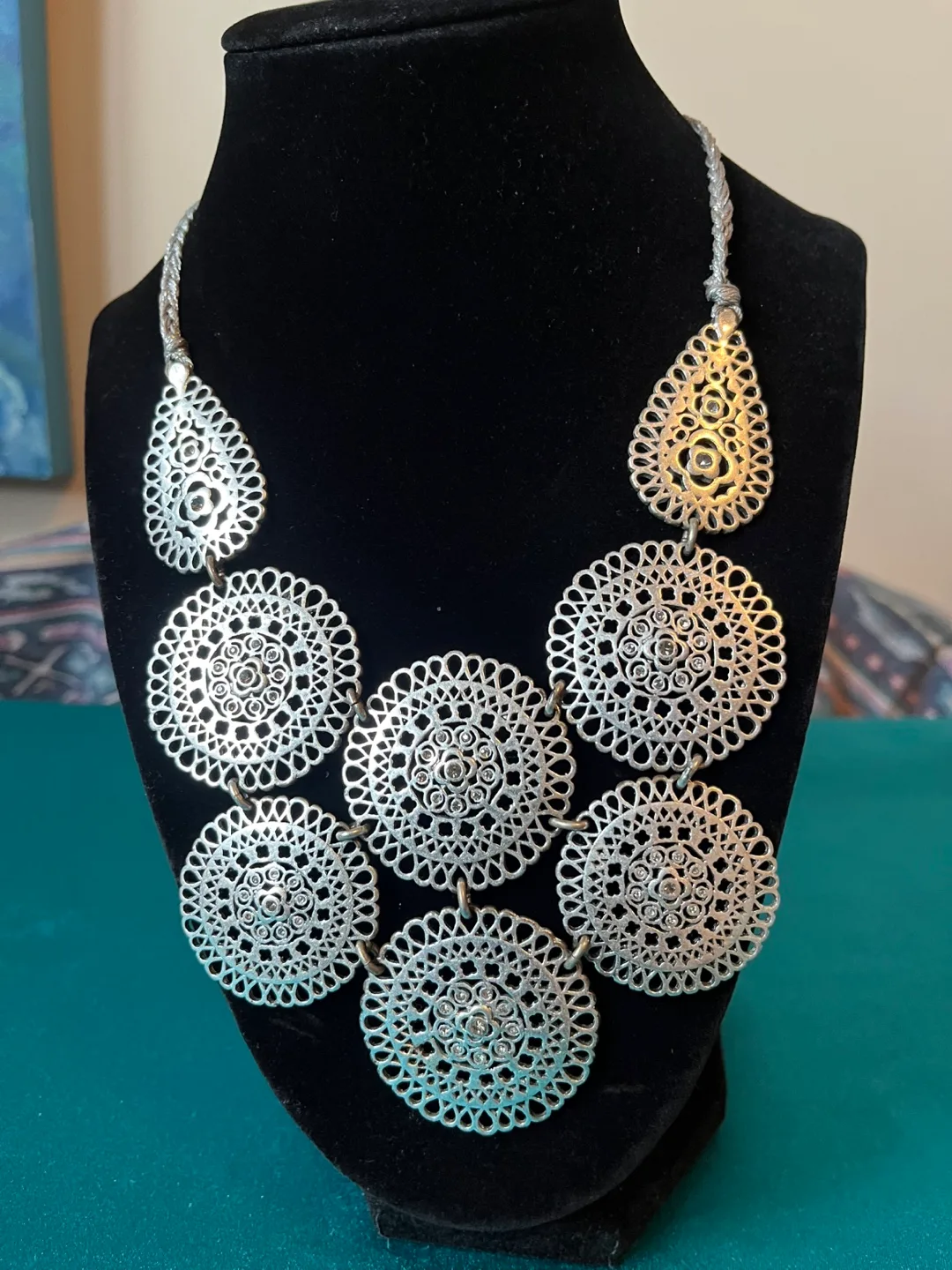 Silver Tone Statement Necklace thumbnail