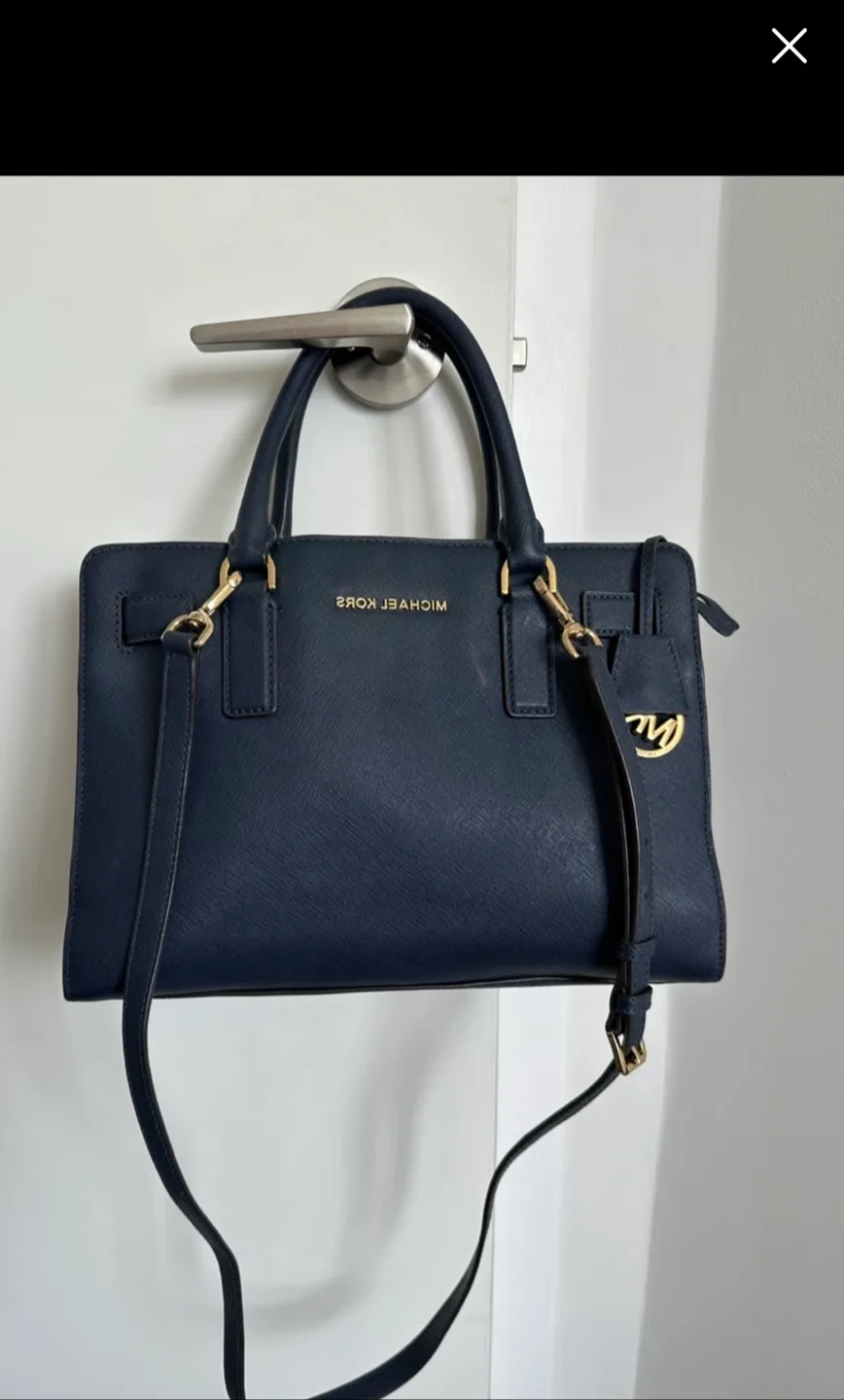 Michael Kors Navy Blue Satchel thumbnail