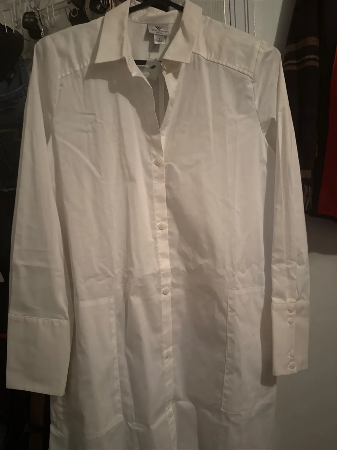 Worthington White Button-Down Shirt - Size S thumbnail