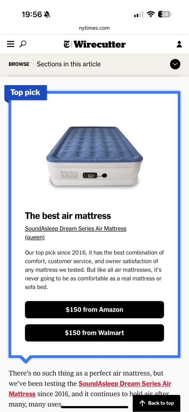 New! SoundAsleep Air Mattress (Twin) - Wirecutter Top Choice ✨ image indicator(10)