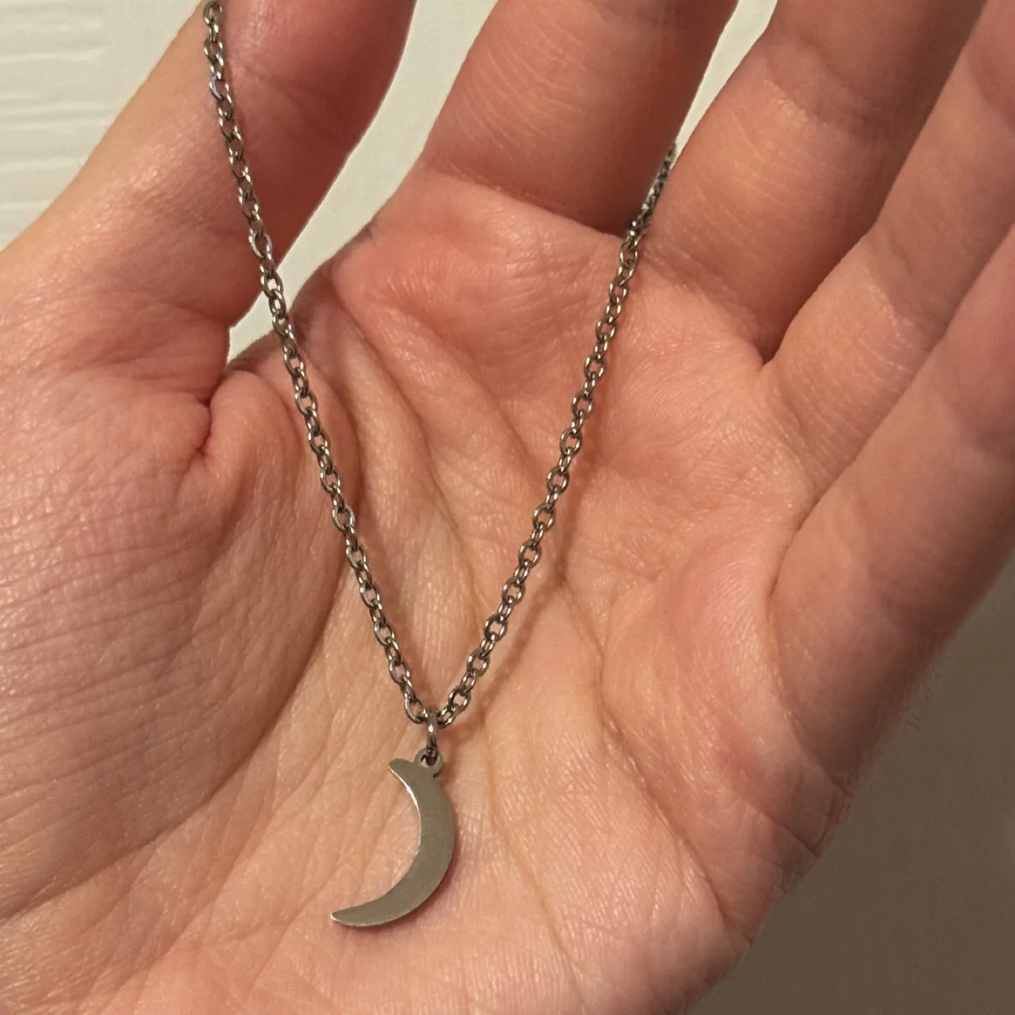 Silver Crescent Moon Necklace thumbnail