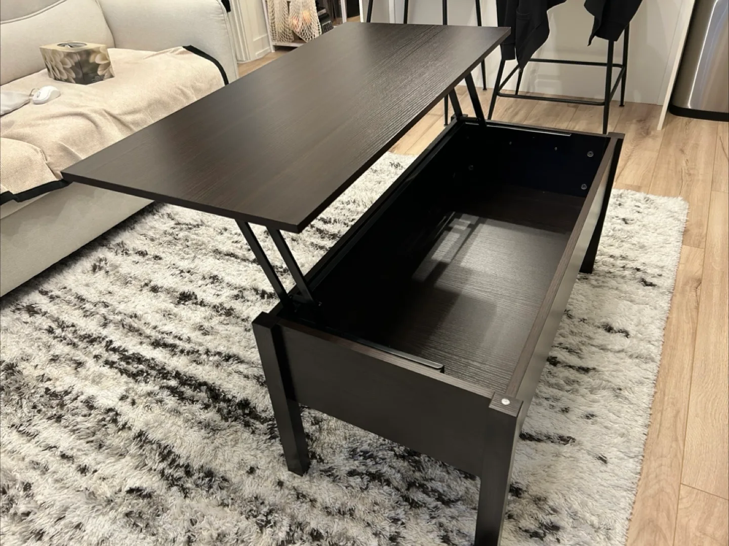 Dark Brown Lift Top Coffee Table thumbnail