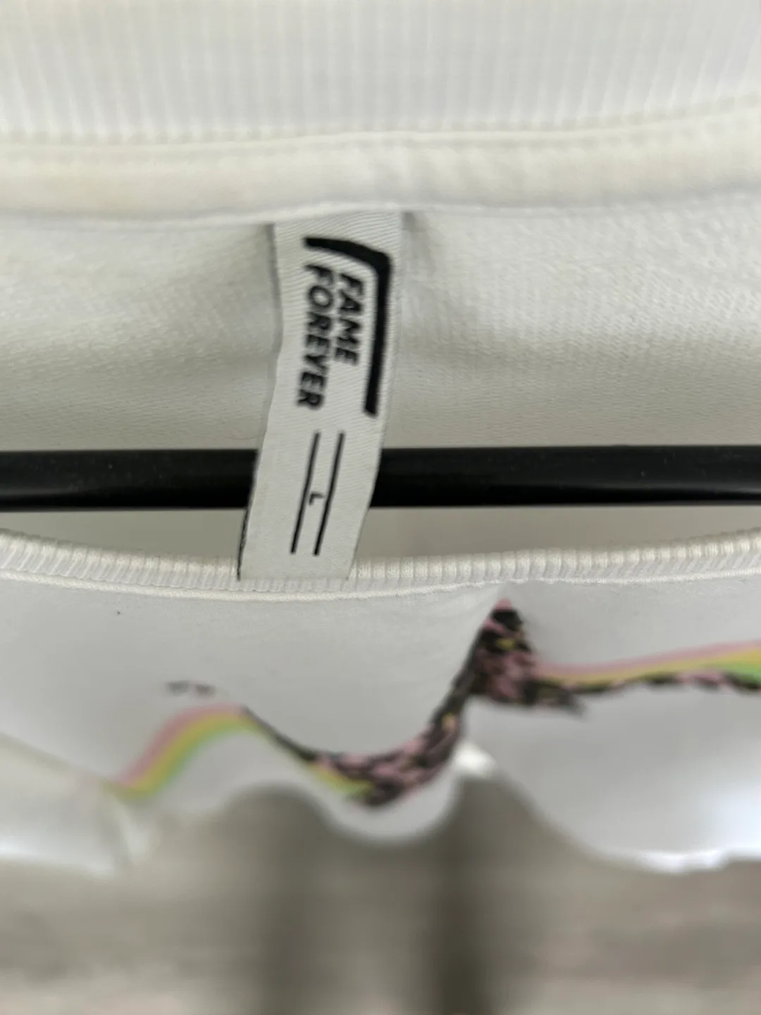 Fame Forever White Long Sleeve Top - Size L image indicator(3)