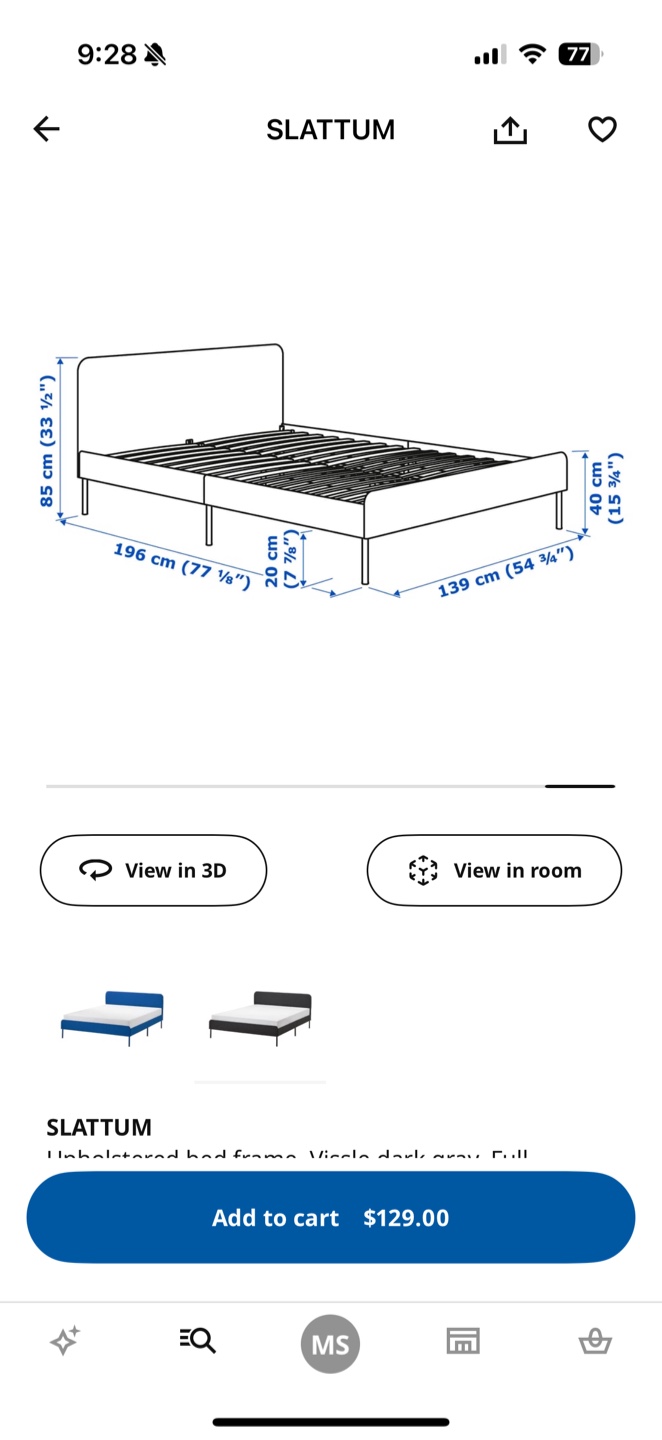 Ikea full size bed frame-Moving sale - photo 2