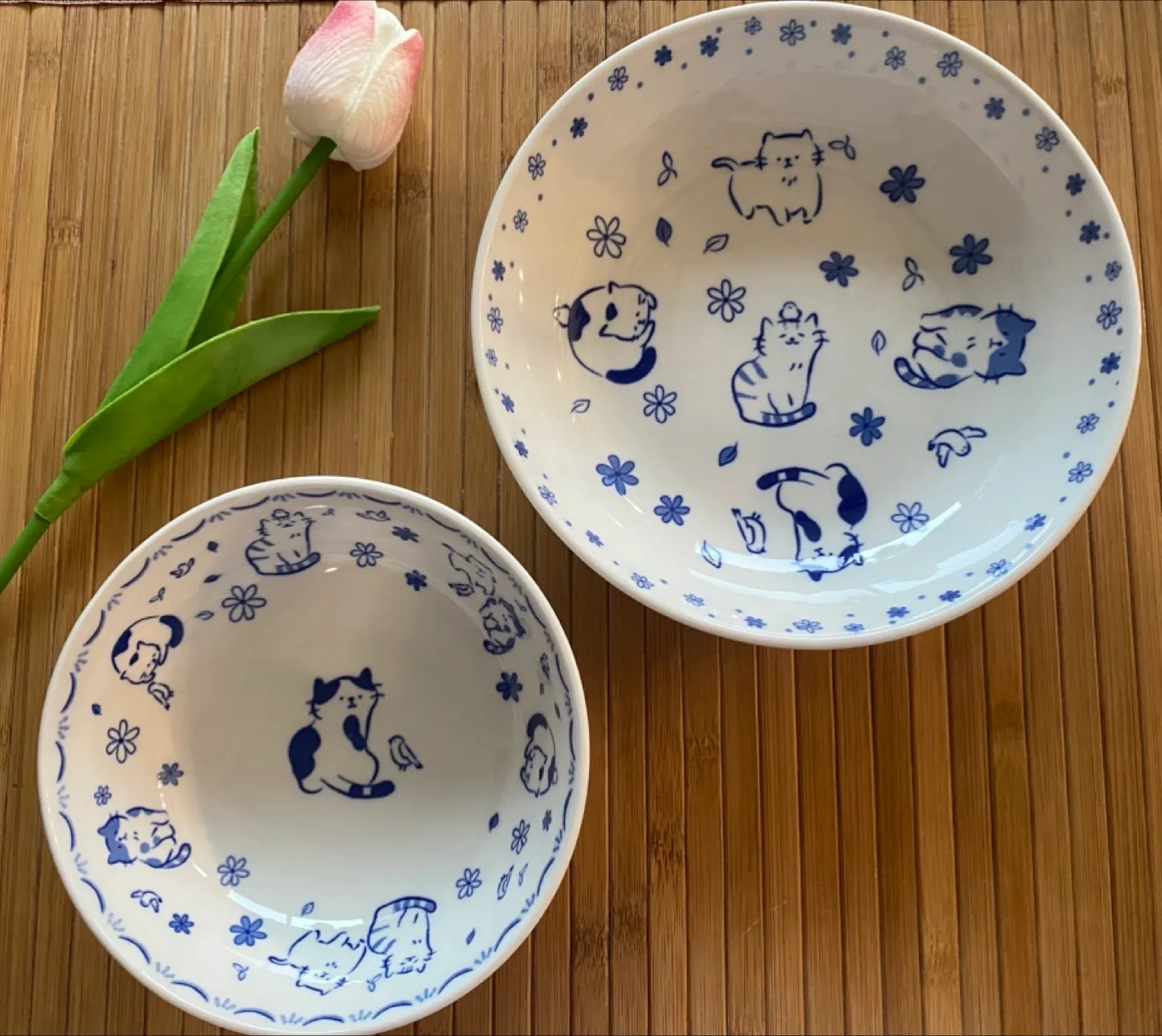 Cat ceramic bowl and plate thumbnail
