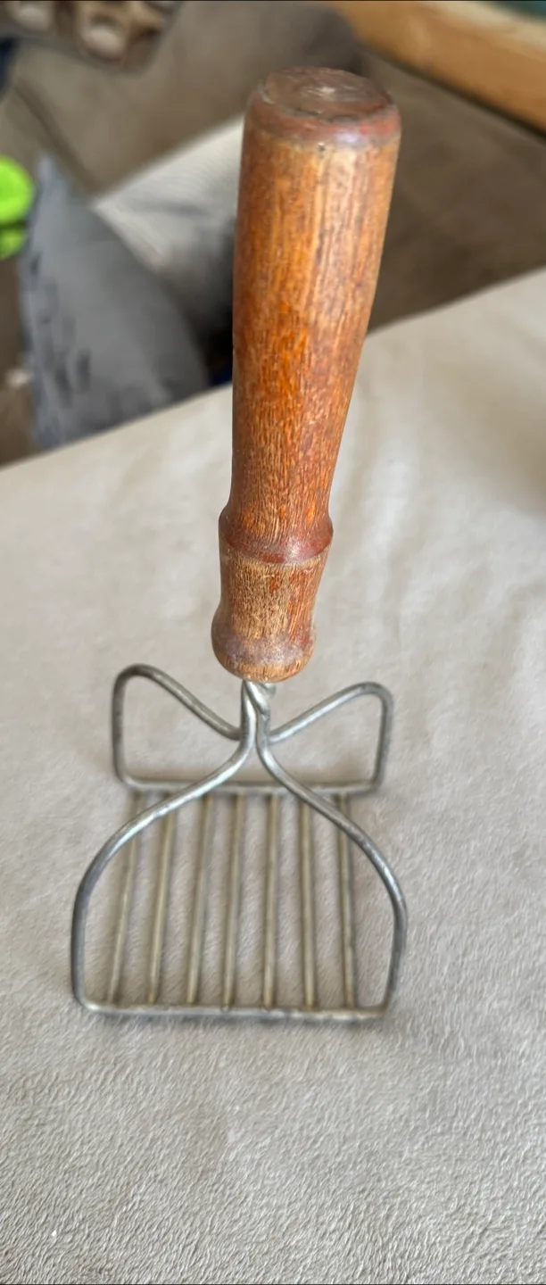Vintage Potato Masher with Wooden Handle thumbnail
