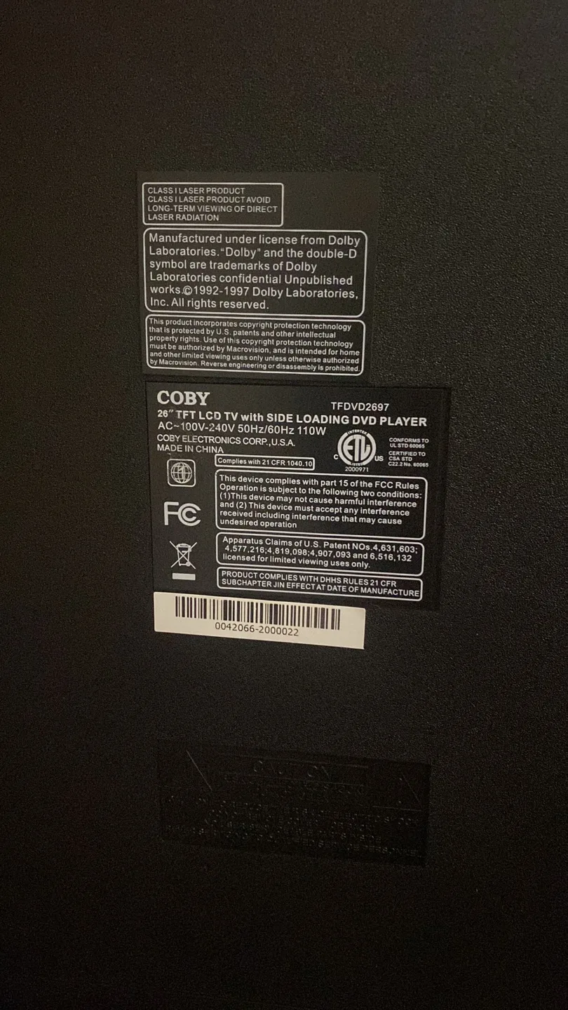 Coby 26" TFT LCD TV w/ Side Loading DVD Player image indicator(2)